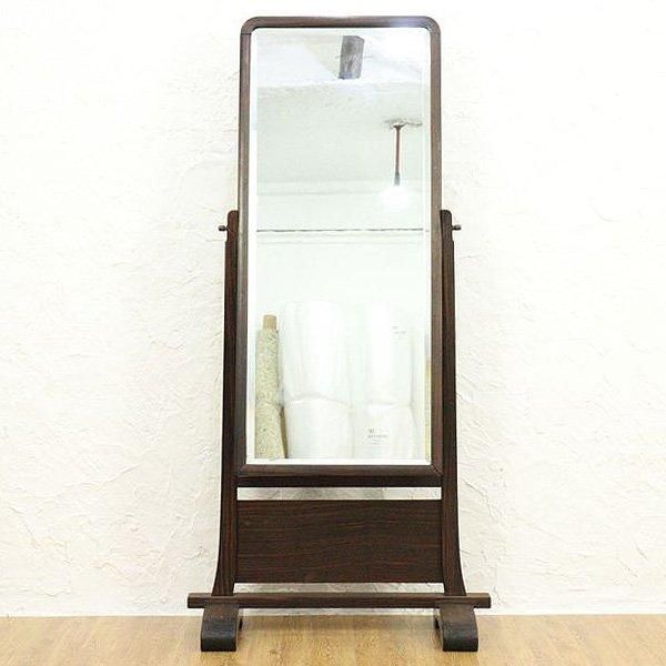 カットガラス スタンドミラー 大正昭和初期 日本製 アンティーク