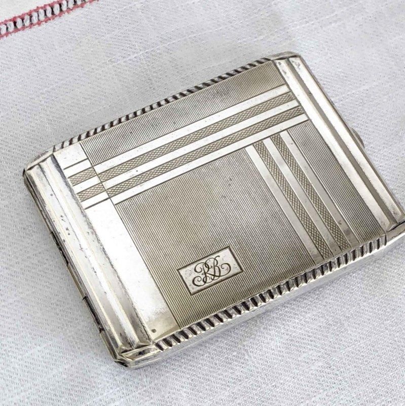 フランス製アールデコシガレットケース銀メッキ