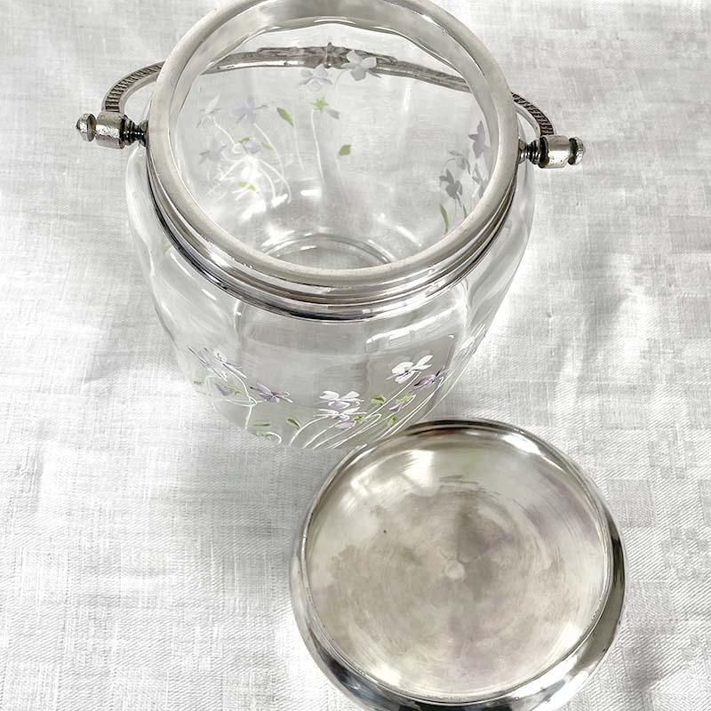 可憐なすみれのガラスビスケットジャー