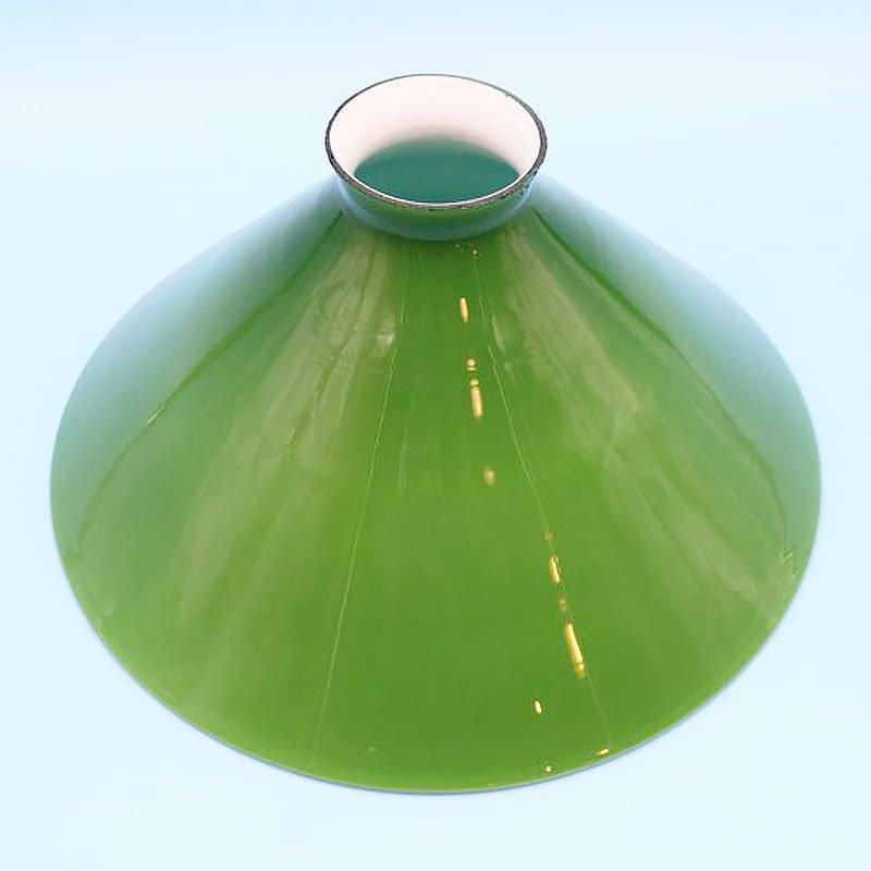 ヴィンテージ 昭和レトロ 電笠 ランプシェード ガラス グリーン