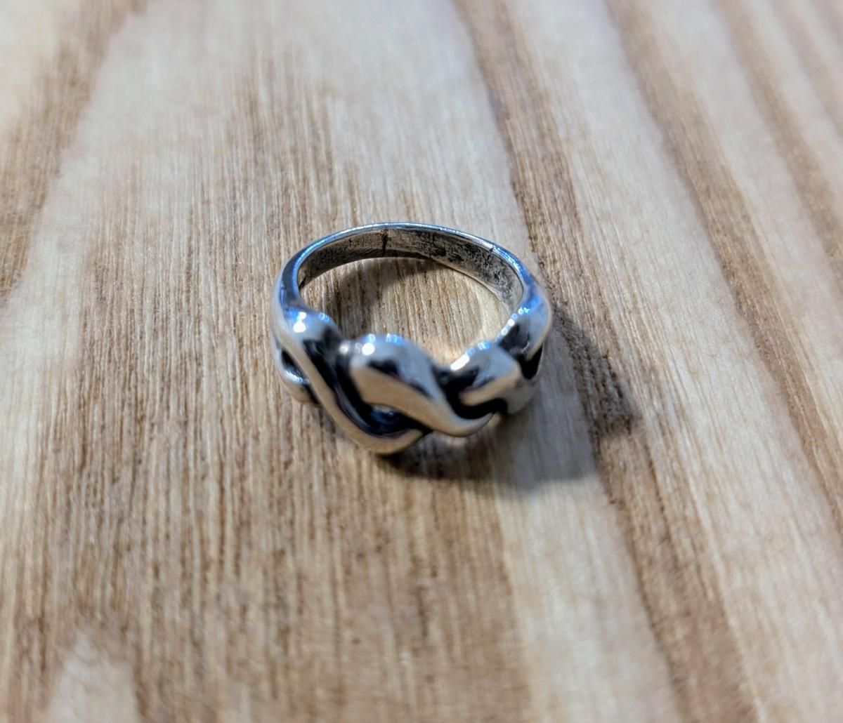 シルバー925 曲線デザイン リング 11号 ヴィンテージ