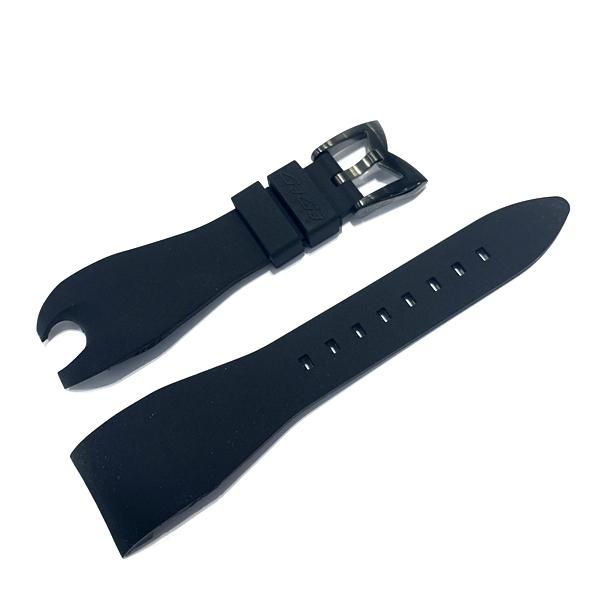45MM クロノグラフ時計用 ベルトシリコンラバーベルト ブラック