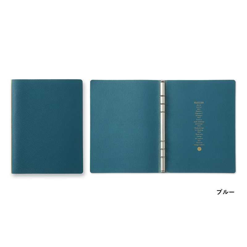通販] PLOTTER 6穴リングレザーバインダー シュリンク ブルー (A5