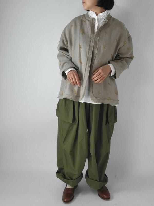 KAPITAL（キャピタル）高密度ツイル アオザイカーゴパンツ - バナナ