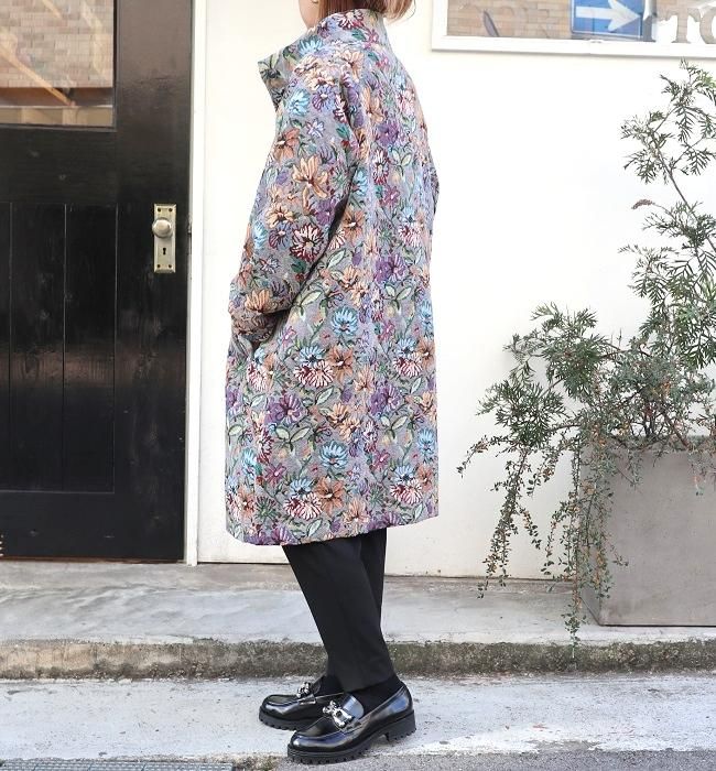 Le ciel ルシエル ゴブラン花柄コート (GY/BK) -CORIETTO