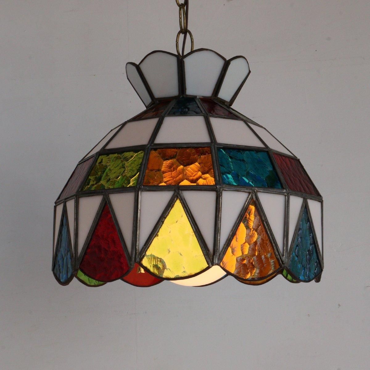 吊り下げランプ ステンドグラス ペンダントランプ ヴィンテージ