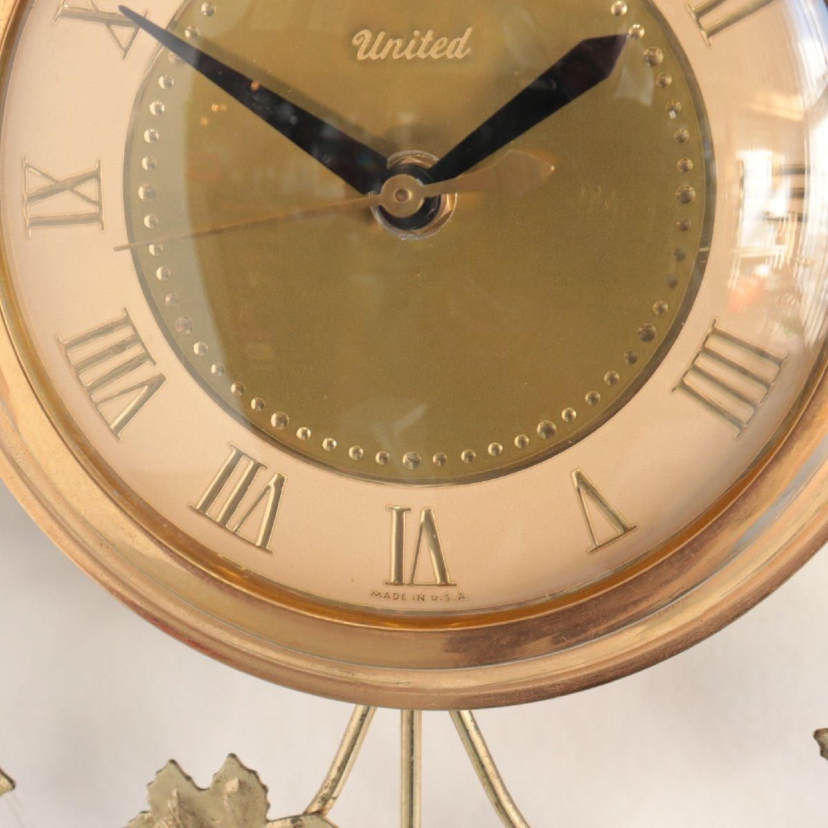 ミッドセンチュリー UNITED 60s サンバーストクロック アメリカ 壁掛け