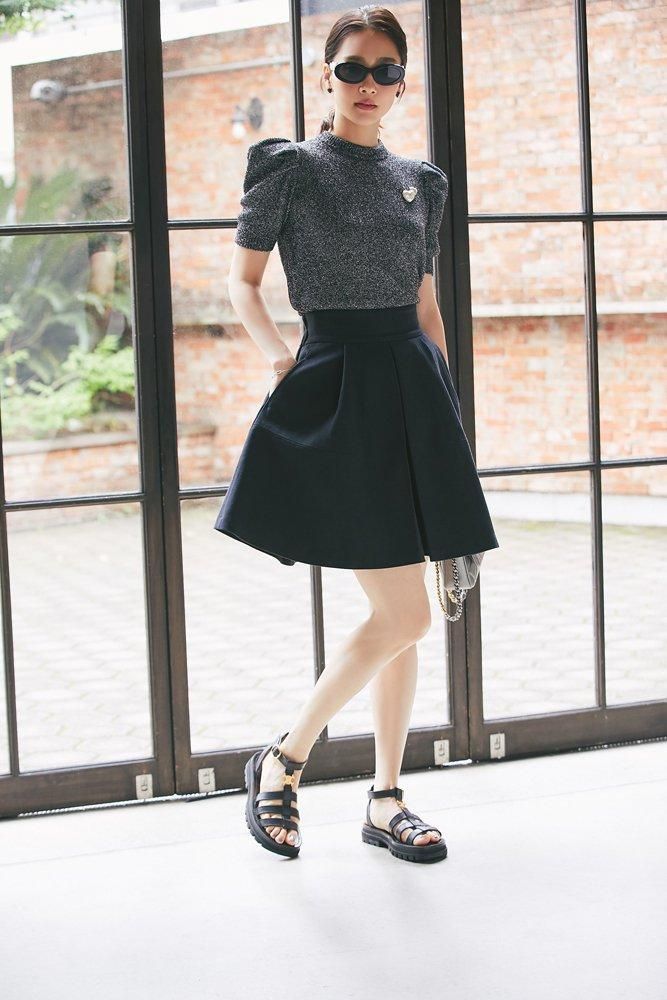 再入荷】ハイウエストフレアキュロット(ブラック) - seventen