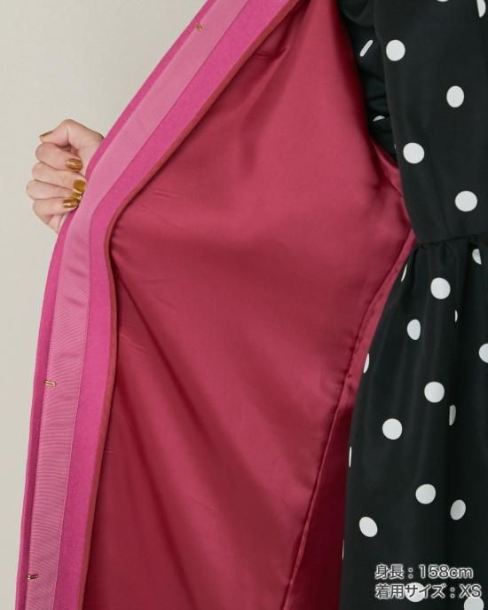 バックタックロングコート(ピンク) - seventen