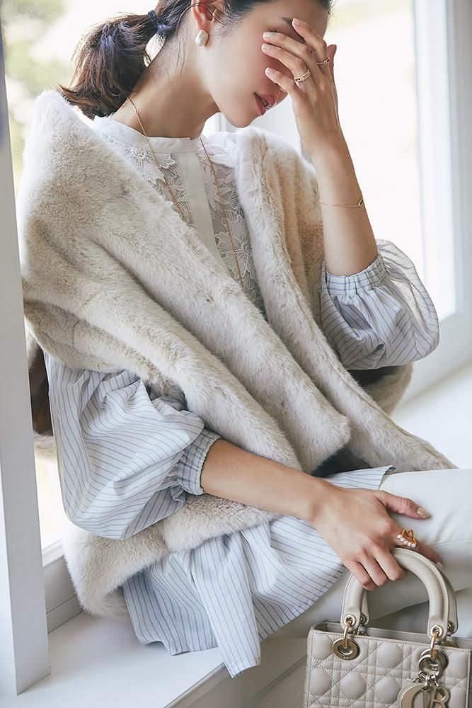 エコファーポンチョ(エクリュ) - seventen