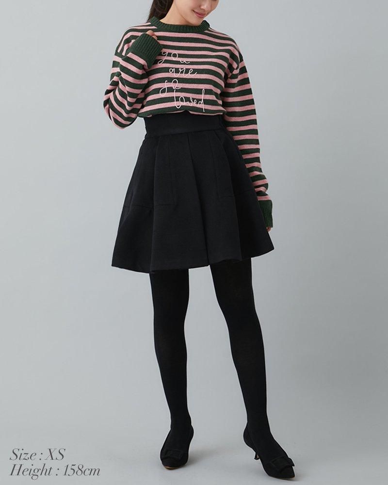 ウールハイウエストフレアキュロット(オフホワイト) - seventen