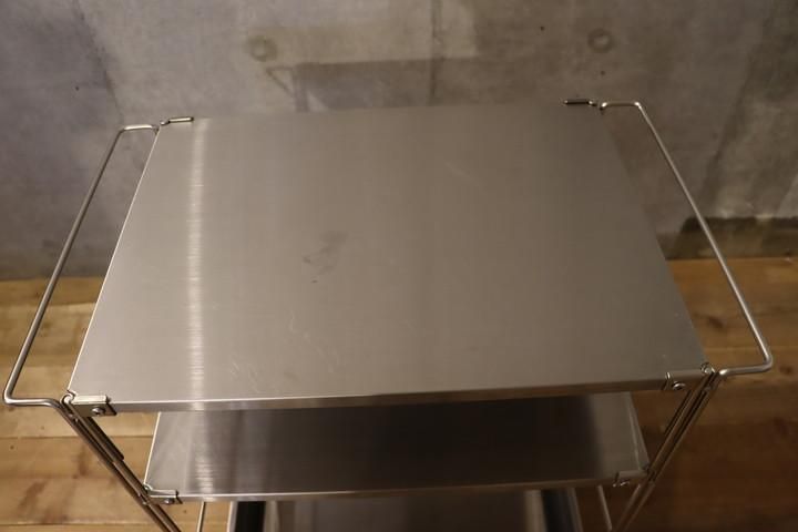 無印良品(MUJI)の人気のステンレスユニットシェルフ ワゴンセットです