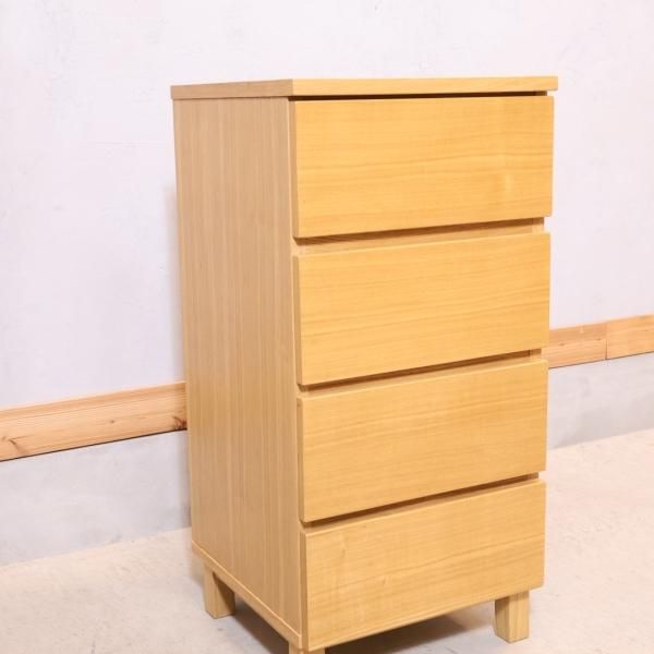 人気の無印良品(MUJI)のタモ材を使用した木製チェスト・4段です