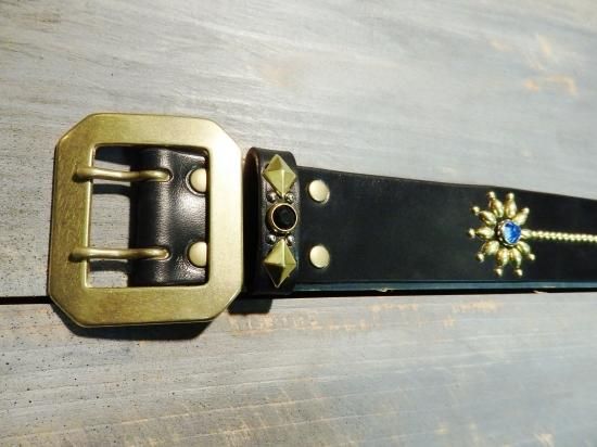 サドルレザー/スパイダースタッズベルト（45mm）