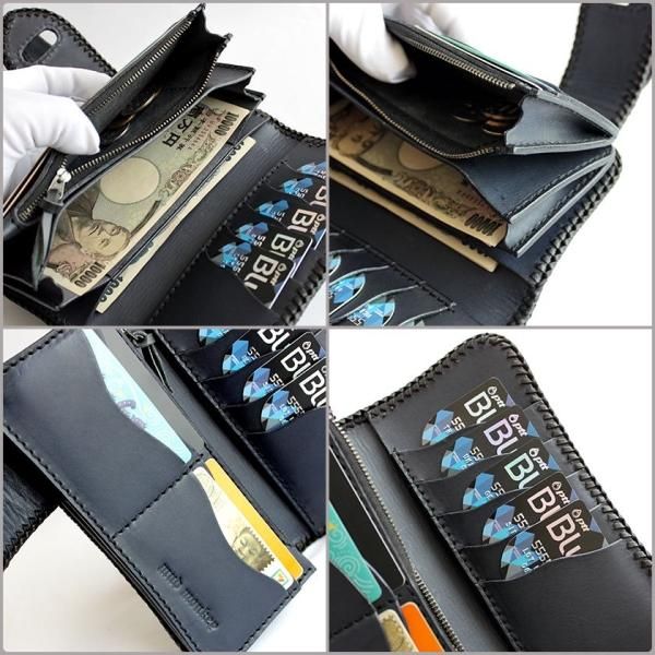 カイマンクラウン ワニ革 長財布 バイカーズウォレット/マッドオニキス