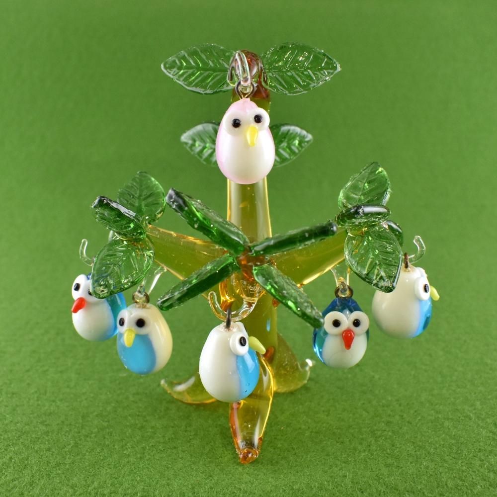 ガラス細工｜スモールフクロウツリー｜フォーカートグラスワークス