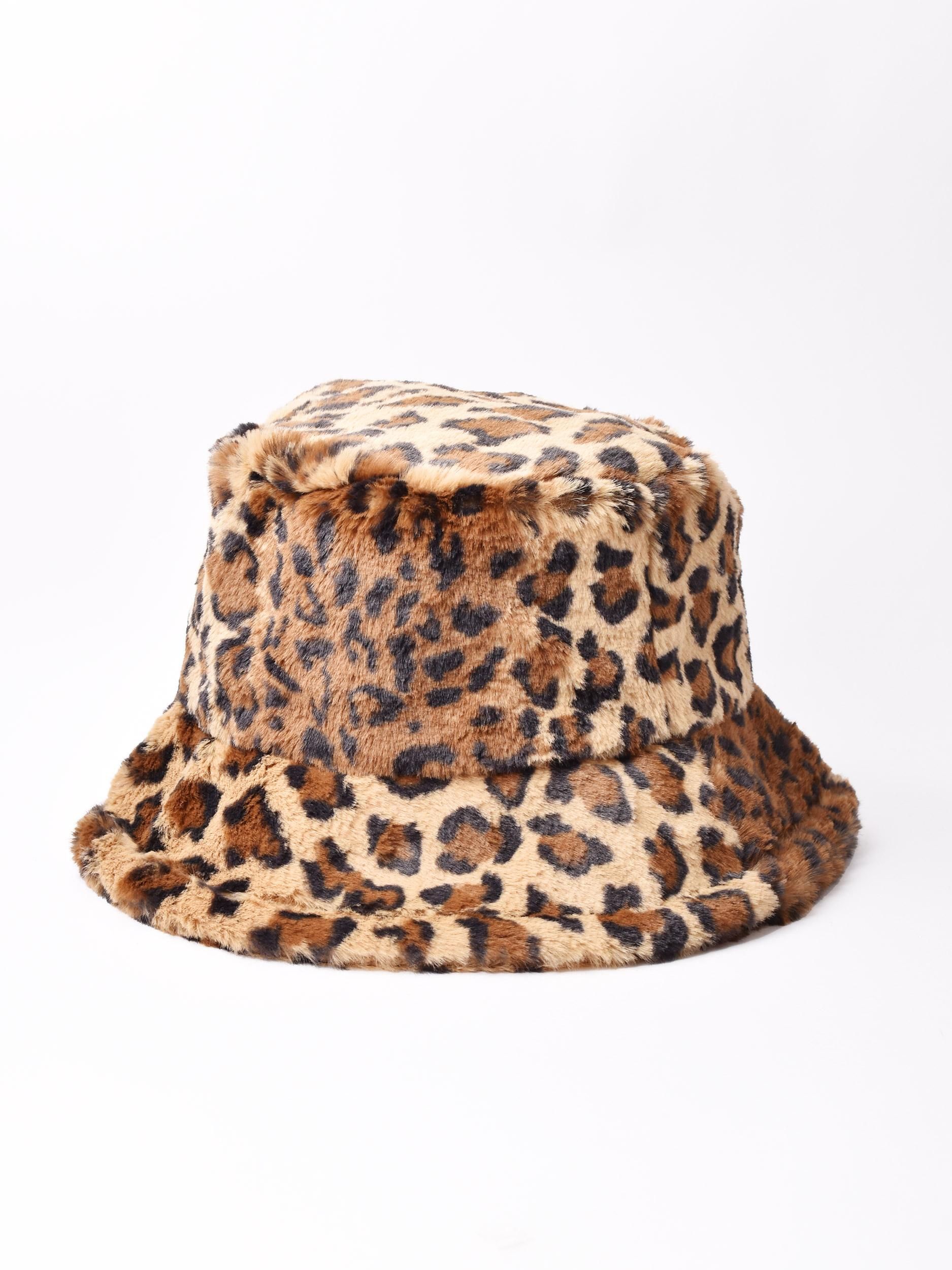 レオパード柄フェイクファー帽子 | バケットハット - 古着屋