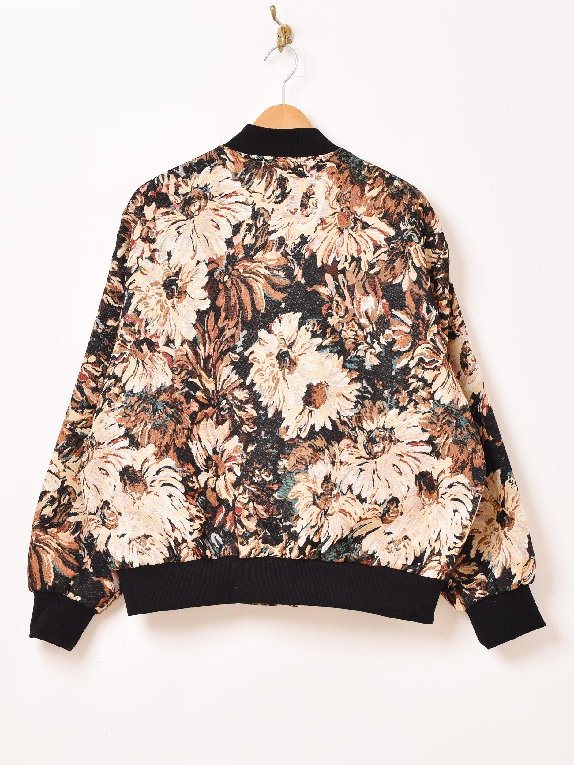 3色展開】「Backers」花柄 ゴブラン ジャケット ブラック - 古着屋