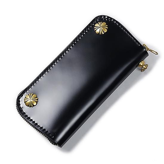 30%OFF＜コードバン＞ ロングウォレット ラウンドジップ 真鍮コンチョ