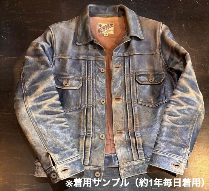 Y'2 LEATHER/ワイツーレザー】レザージャケット/IR-42 INDIGO HORSE