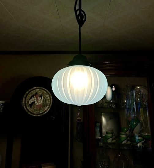 水色 アンティーク 電笠 ペンダントライト」(新品コード付) - 正尚堂