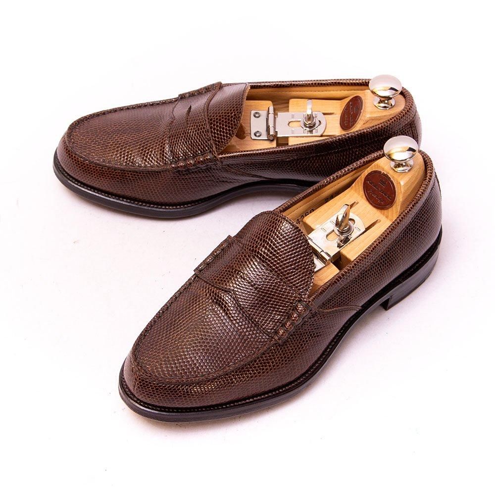 キサ コインローファー ダークブラウン リザード 高田喜佐 サイズ24.5