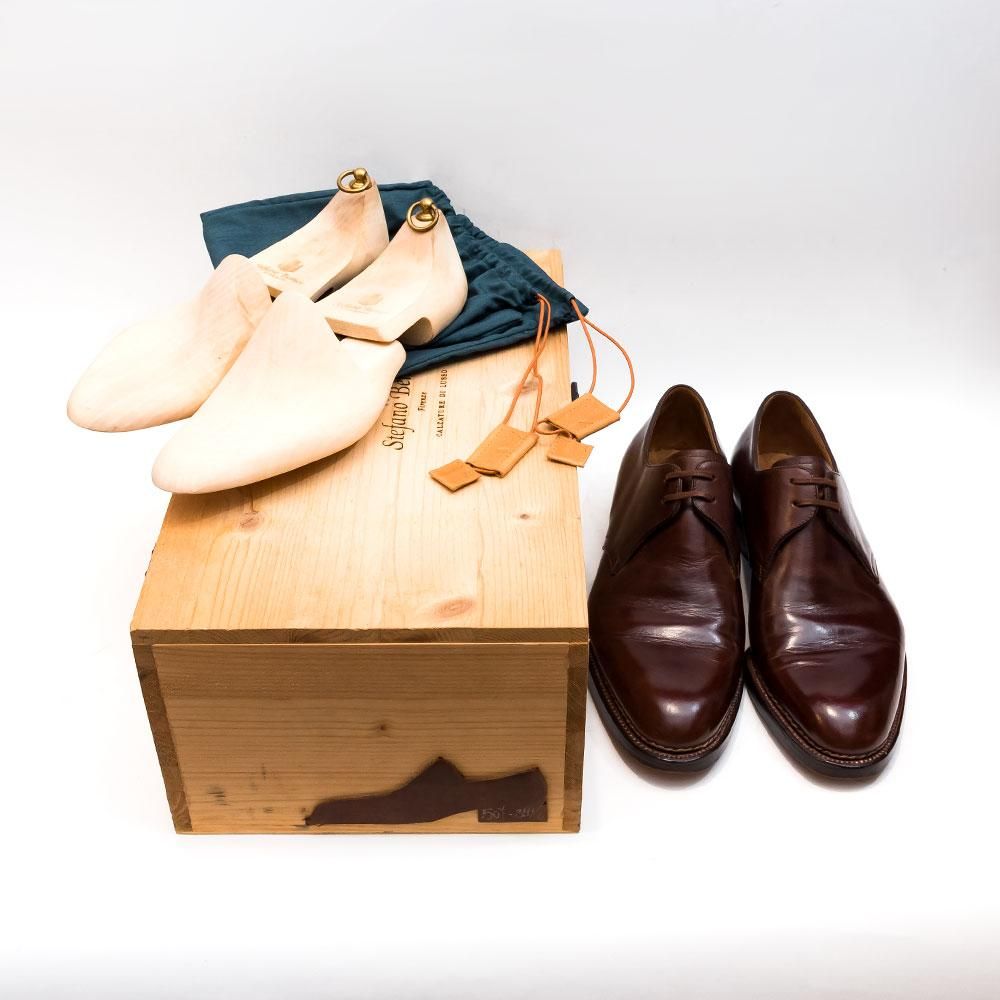 ステファノ ベーメル 2アイレット プレーントゥ 純正ツリー ボックス付