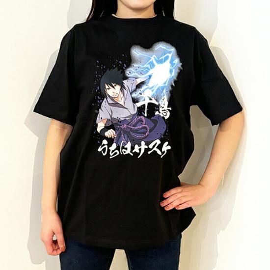 NARUTO(ナルト) うちはサスケ千鳥 Tシャツ(ブラック) Lサイズ アパレル