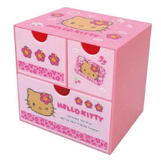 サンリオ ハローキティ キャラチェスト ピンク 収納 小物入れ 日焼け