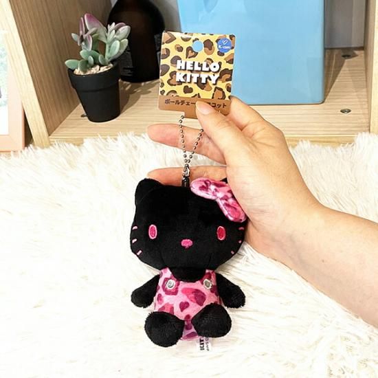 サンリオ ハローキティ ヒョウ柄 ブラック ボールチェーンマスコット
