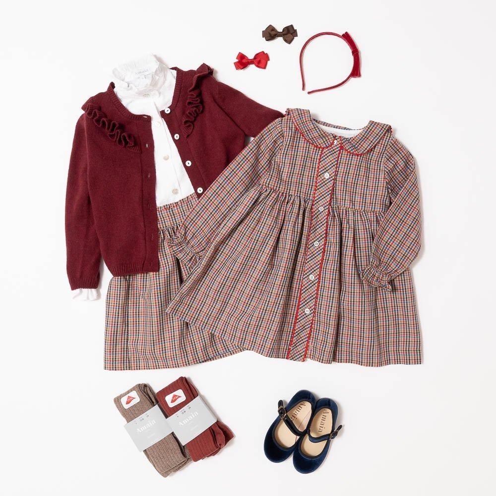 未使用タグ付き Amaia チェック柄 ワンピース クリスマス 未使用タグ