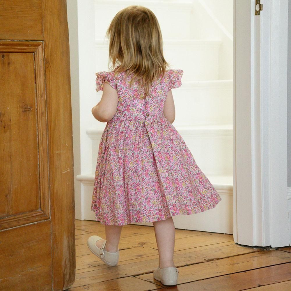 Amaia Kids - Falbala dress - Liberty Fuchsia アマイアキッズ