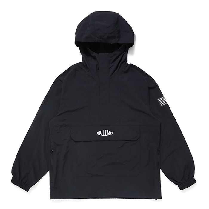 CHALLENGER PACKABLE NYLON ANORAK | BLACK - THUMBING ONLOINE STORE