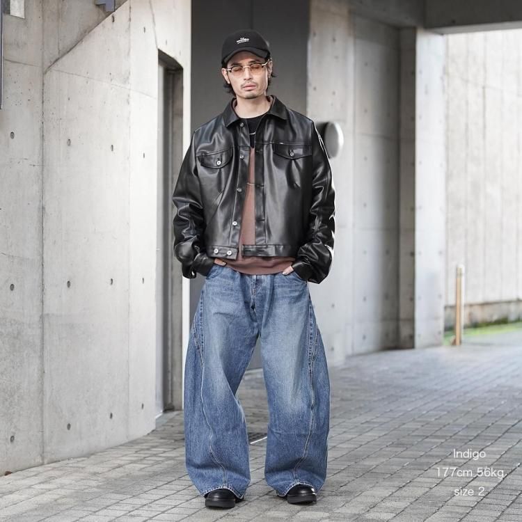 コッキ KHOKI 25aw カッティングデニムパンツ 3D cutting denim pants