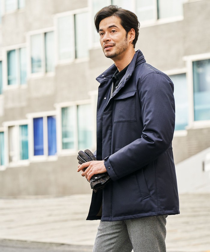 ZEGNA】ELECTA_ラミネート M65ブルゾンコート(504359035)｜HANKYU