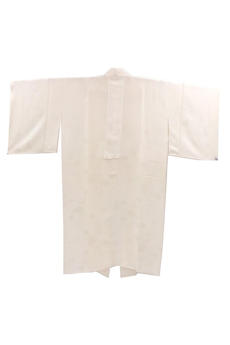 銀座【F-652】長襦袢 白色系 梅の地紋 :身丈121/裄65.5/広め - 銀座