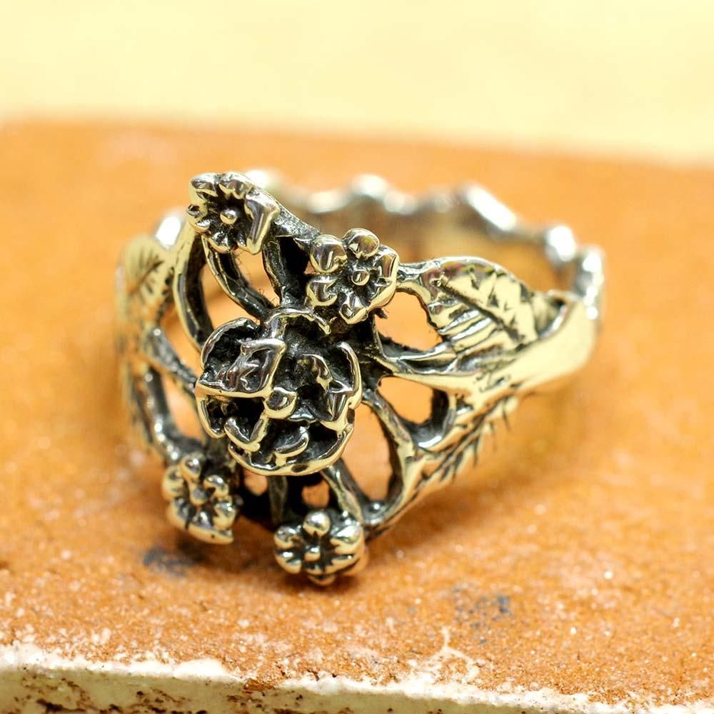 Silver925☆立体お花とハートなリング