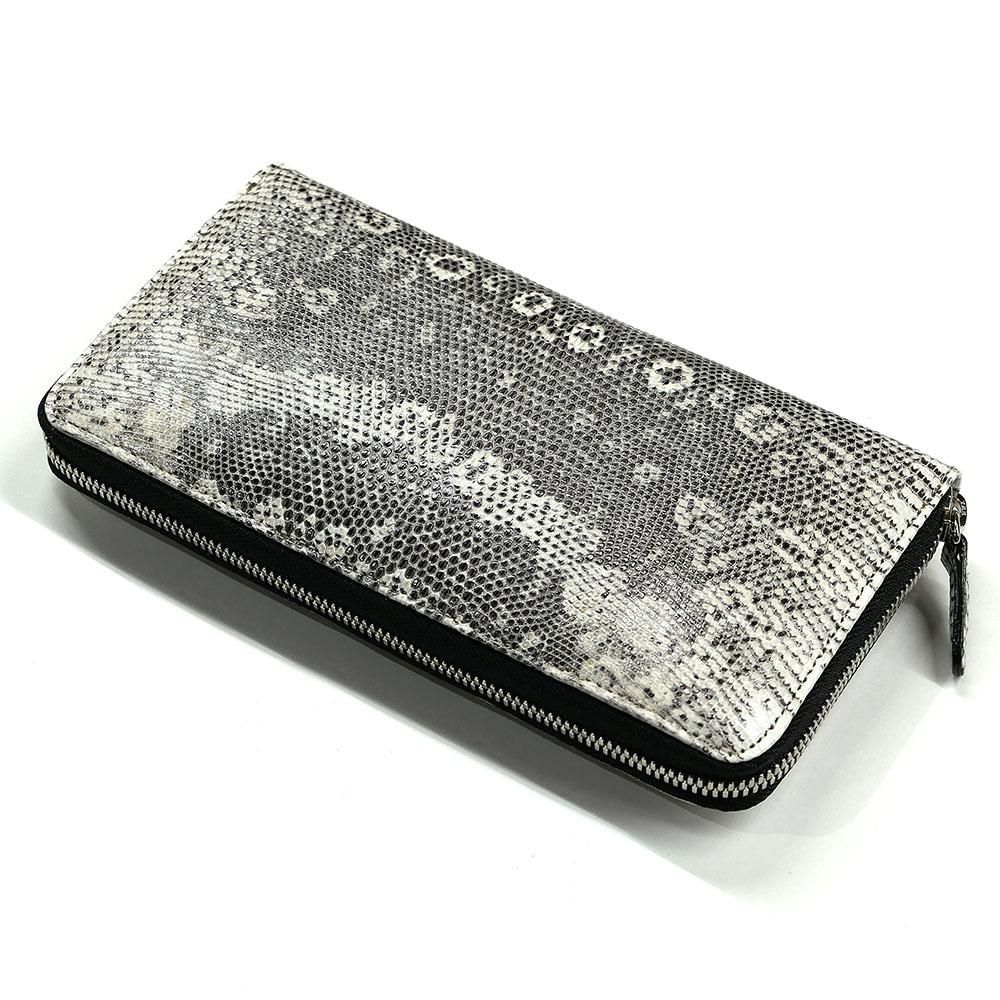 リザード トカゲ 長財布 本革 ラウンドファスナー 日本製 レザー 柄