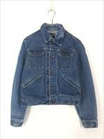古着 70s USA製 Wrangler 黒タグ 124MJ 濃紺 デニム トラッカー