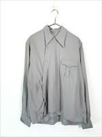 古着 40s HILL 'N' DALE 無地 ソリッド 変型 フロント 開襟 ボックス