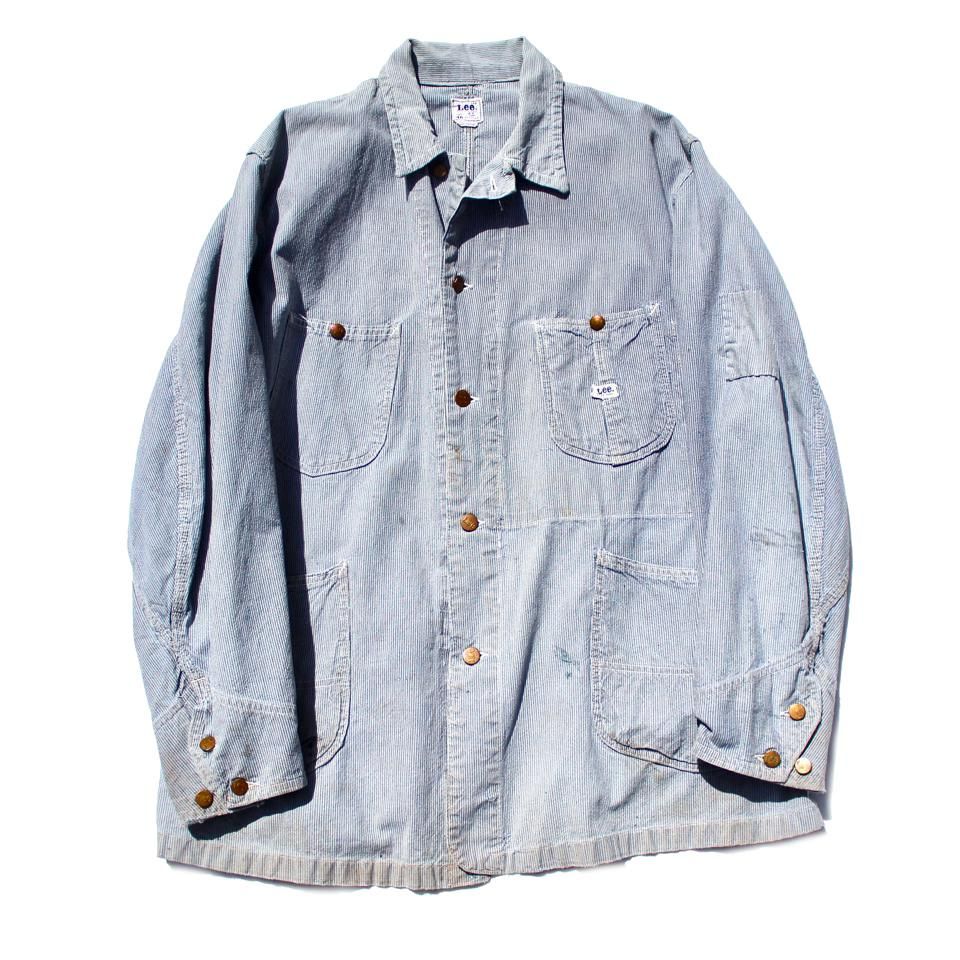 古着 リー【Lee 91-J】ヒッコリーデニム ヴィンテージ カバーオール