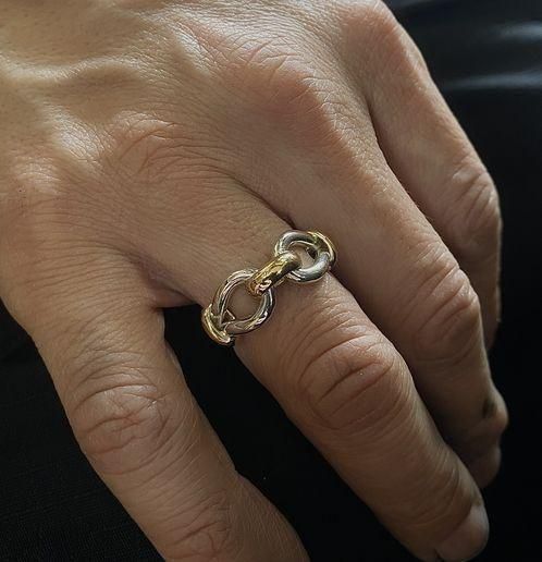 kensscratch】ボリューミーだけど上品,K18とsilver925のミックスリング