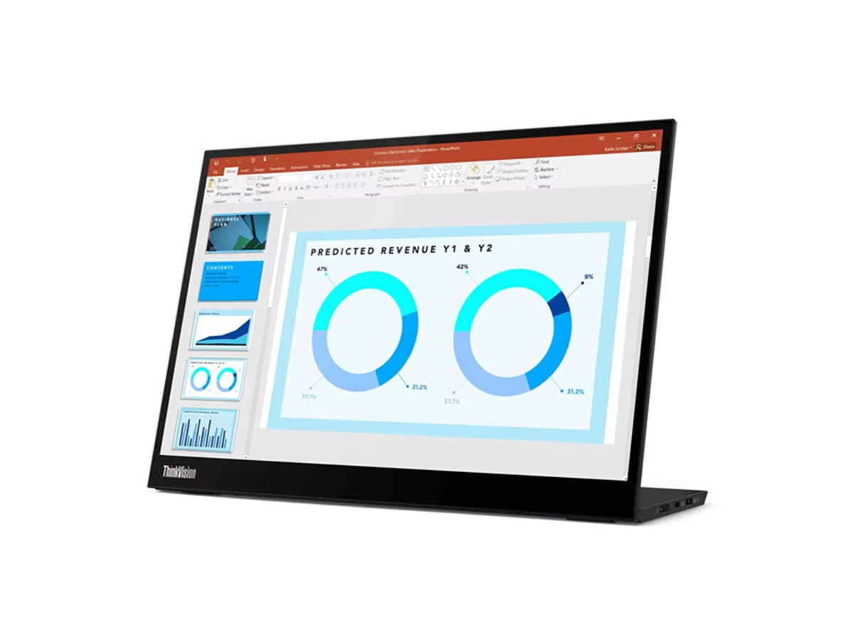 レノボ、重さ約600gの14型モバイル液晶「ThinkVision M14d」を48,400円