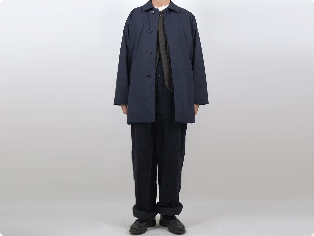 YAECA ステンカラーコート ショート NAVY 〔メンズ〕 【13501】YAECA