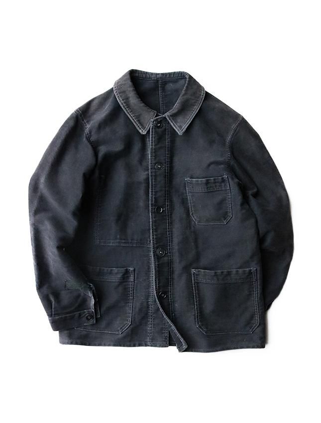 40s DUBURE & DEVERCHERE FRENCH BLACK MOLESKIN JACKET SIZE ML