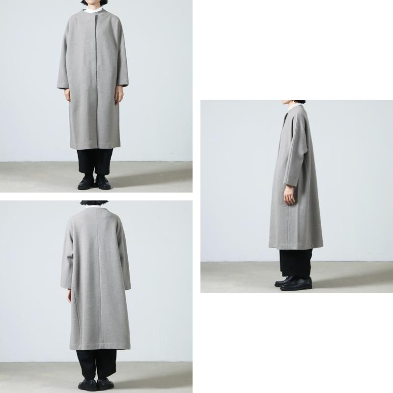 evameva (エヴァムエヴァ) press wool long coat / プレスウールロング