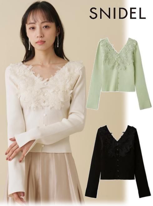 snidel （スナイデル）モチーフレースニットプルオーバー 26春夏