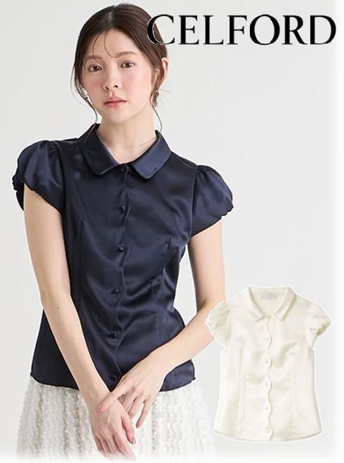 CELFORD (セルフォード)フロントスカラサテンブラウス 26春夏予約