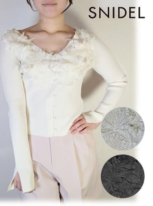 snidel （スナイデル）モチーフレースニットプルオーバー 26春夏