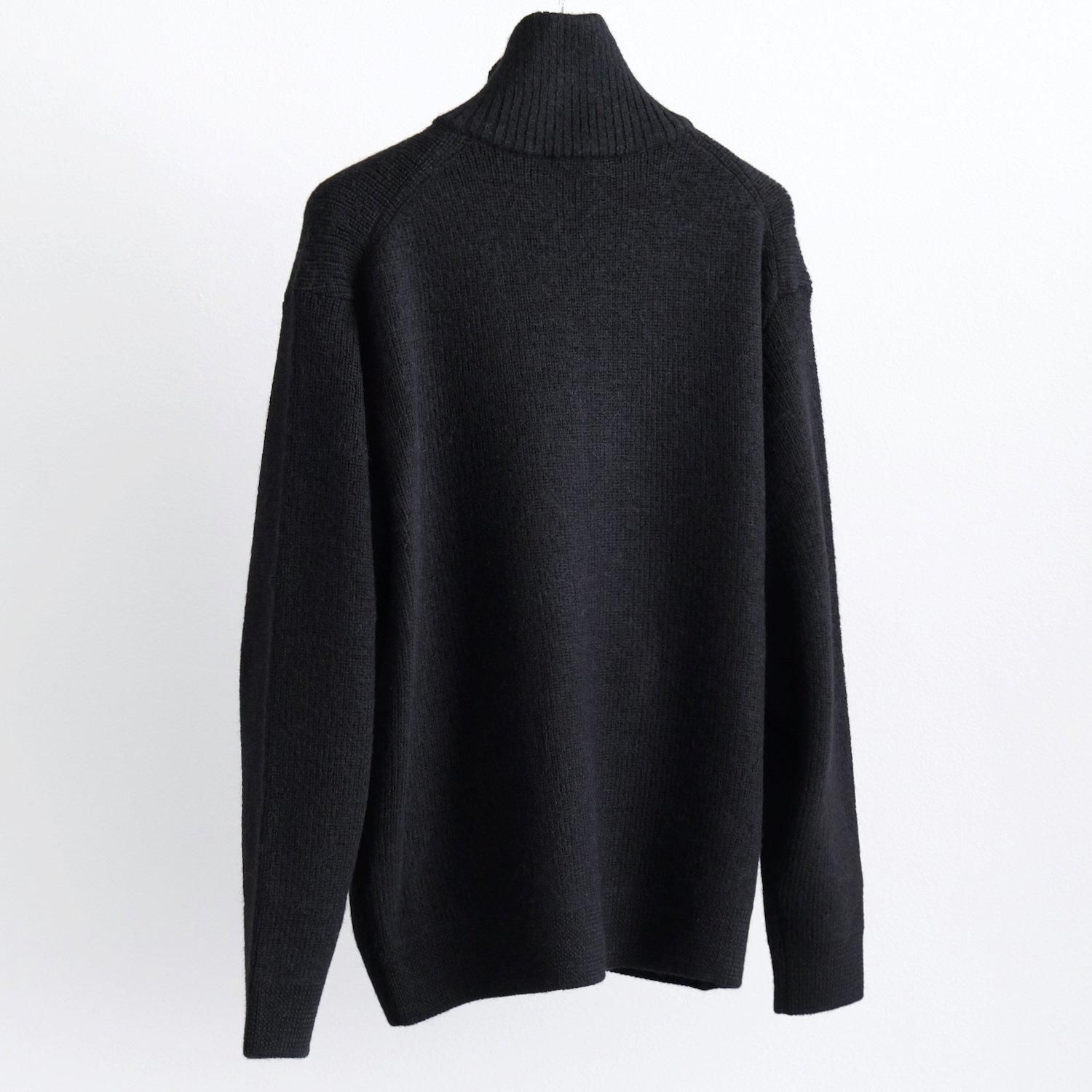 HIGHLAND WOOL ALPACA DRIVERS KNIT [BLACK] - WUNDER 大阪 セレクト